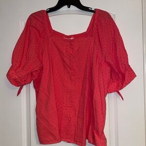 Hot Pink, Lauren Conrad, Lined, 100% Cotton Blouse XXL